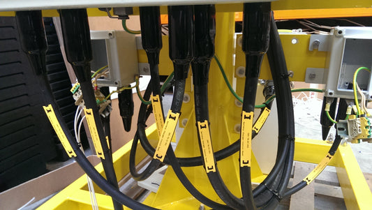 Thermally Printed Fox-Flo UV Stable Low Smoke Zero Halogen Cable labels / wire markers used in a Solar farm environment 