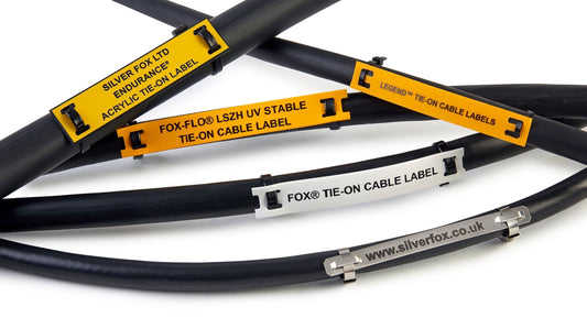 Collection of Silver Fox Tie On And Zip Tie Cable Labels and Wire Markers 