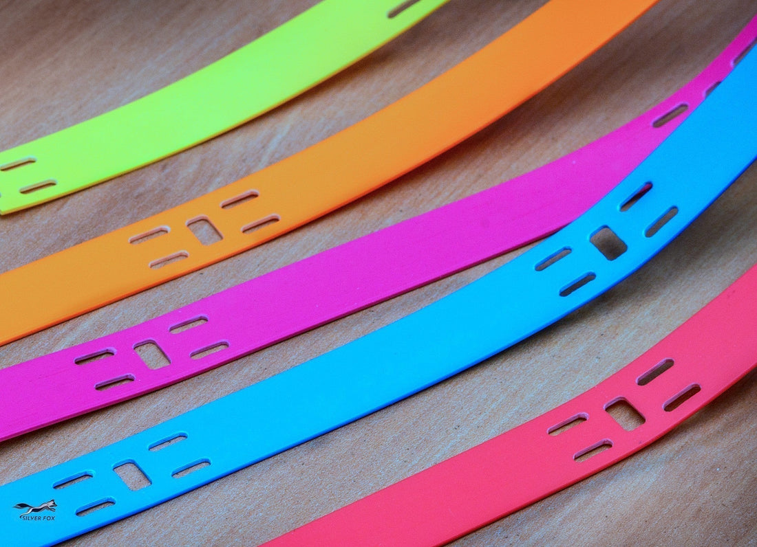 A collection of Fox-Flo Low Smoke Zero Halogen tie-On cable labels, wire markers. Showcasing all the colors available. 