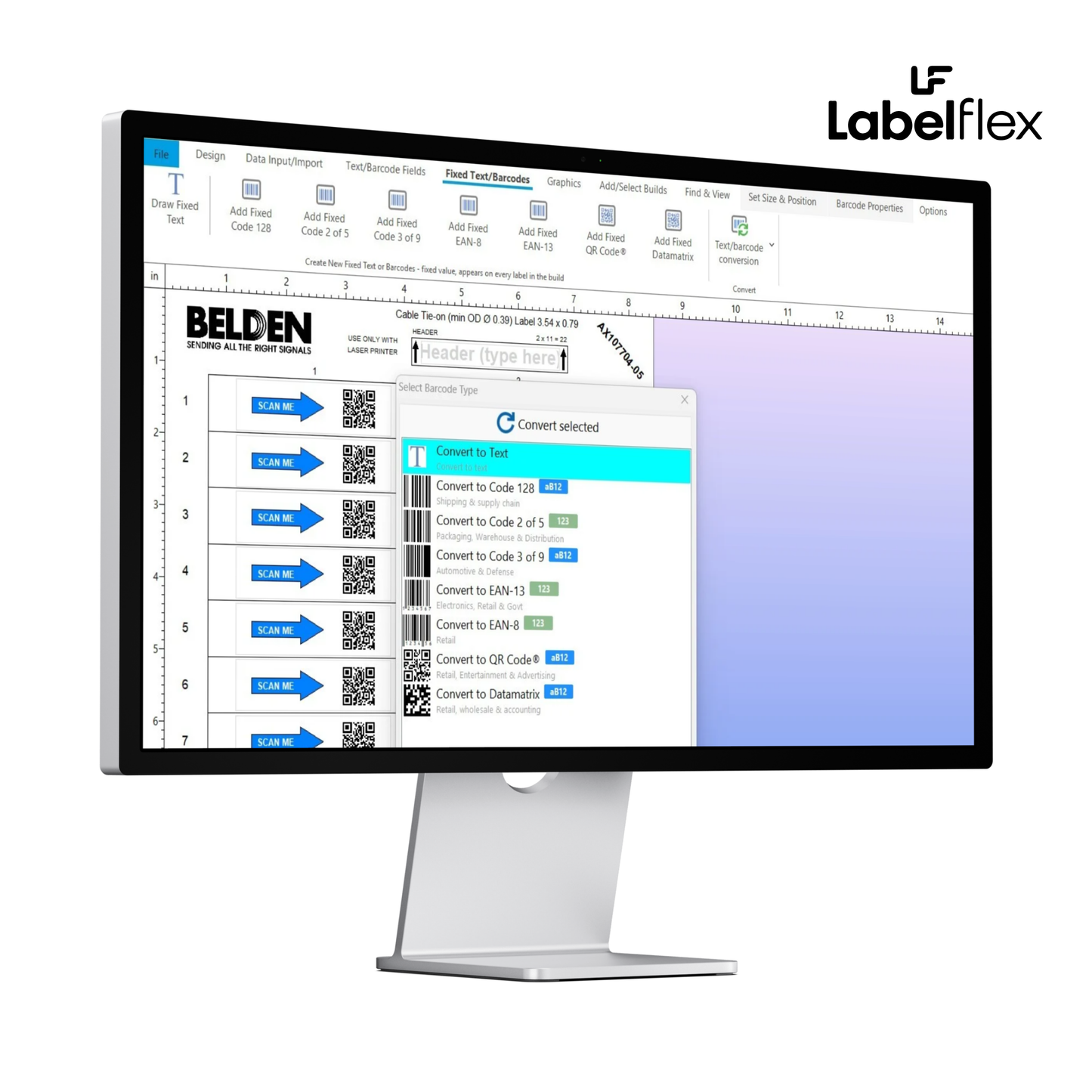 Logiciel d'étiquetage de câbles LabelFlex® pour Belden 